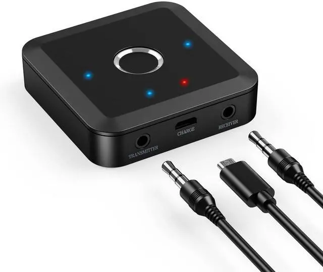 Main image of JXTZ Bluetooth 5.2 Transmitter Receiver, aptX Low Latency HD Bluetooth Audio Adapter, Dual Connect Bluetooth Adapter, 3.5mm AUX Output Wireless Audio Adapter for Car Speakers Headphones TV Airplane