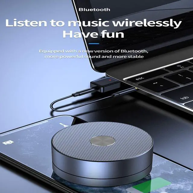 Alt view image 4 of 7 - Upgrade USB Bluetooth 5.0 Car Receiver and Transmitter with Mode Switch RCA, Aux Bluetooth Adapter USB to 3.5mm Jack Wireless Music Audio Receiver with Mic for Car Speakers Home TV Laptop PC