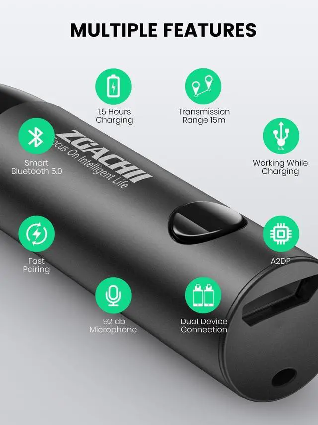 Alt view image 3 of 7 - ZOACHII Bluetooth Aux Adapter for Car, Wireless Bluetooth 5.0 Audio Receiver with 3.5mm Jack for Vehicle Truck Home Stereo Speaker Headphone Music Streaming, Handsfree Calling, [1 Piece]