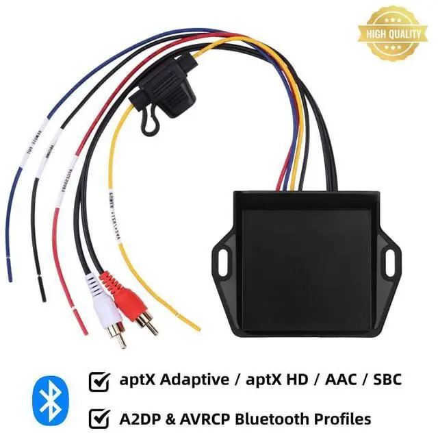 Alt view image 5 of 7 - blafili CAR Bluetooth 5.2 Receiver aptX Adaptive, aptX HD, AAC, SBC 12V/24V Compatible, Remote Trigger, Stereo RCA Output Wireless A2DP Adapter for Car, Truck, Marine, Powersport Audio Systems