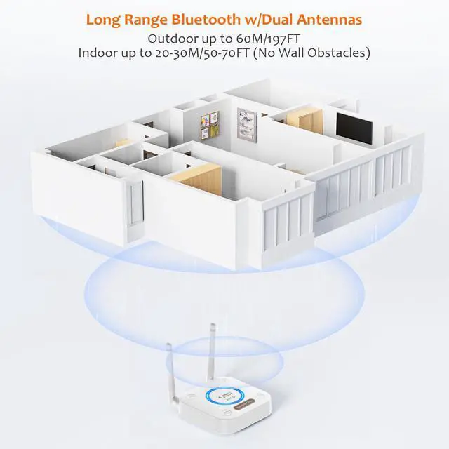 Alt view image 4 of 7 - [Upgraded] 1Mii Bluetooth 5.1 Receiver, Long Range HiFi Bluetooth Audio Adapter w/ 3D Surround aptX HD Low Latency, Optical RCA AUX 3.5mm Coaxial for Home Stereo System - B06Pro Grey