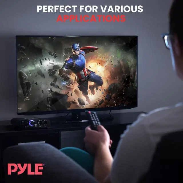 Alt view image 7 of 7 - Pyle Wireless Bluetooth Home Audio Amplifier - 90W Dual Channel Mini Portable Power Stereo Sound Receiver w/ Speaker Selector, RCA, AUX, LED, 12V Adapter - For Smartphone PA, Studio Use - PFA330BT