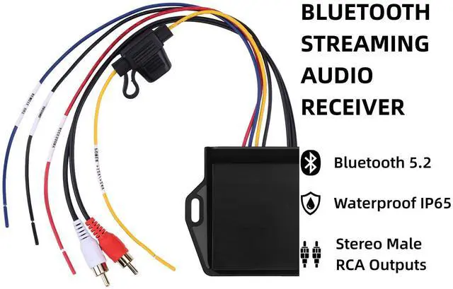 Alt view image 4 of 7 - blafili CAR Bluetooth 5.2 Receiver aptX Adaptive, aptX HD, AAC, SBC 12V/24V Compatible, Remote Trigger, Stereo RCA Output Wireless A2DP Adapter for Car, Truck, Marine, Powersport Audio Systems