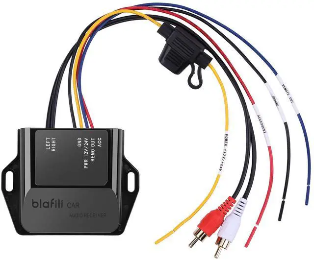 Alt view image 6 of 7 - blafili CAR Bluetooth 5.2 Receiver aptX Adaptive, aptX HD, AAC, SBC 12V/24V Compatible, Remote Trigger, Stereo RCA Output Wireless A2DP Adapter for Car, Truck, Marine, Powersport Audio Systems