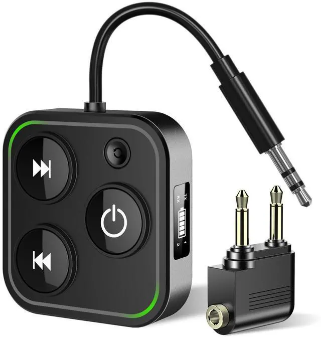 Main image of 2025 Pro Bluetooth 5.4 Transmitter Receiver, 2-in-1 Wireless Audio Adapter for Airplane/TV/PC/Gym - Dual Link Headphone, Low Latency, Battery Display, Built-in Mic, 30H Playtime, Aviation Metal Frame