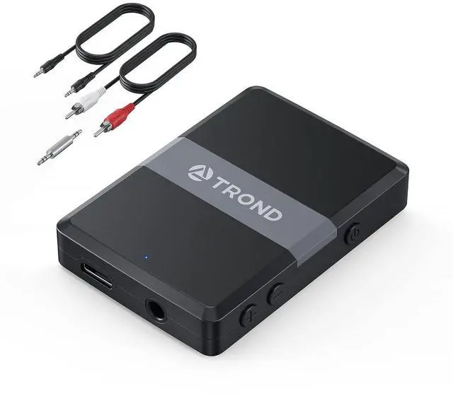 Main image of TROND Bluetooth 5.0 Transmitter Receiver, Bluetooth Adapter for TV, 2 in 1 Wireless Audio Transmitter for PC MP3 Gym Airplane, Receiver for Speakers Headphones Boat Car