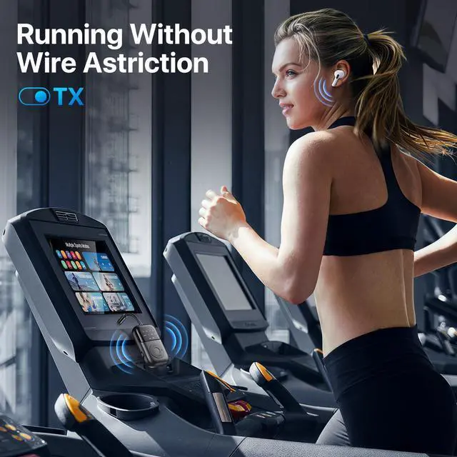 Alt view image 5 of 7 - Bluetooth Transmitter Receiver, 2-in-1 Bluetooth 5.4 Adapter for TV, Airplane, Gym Equipment, Cars, PC, Supports to 2 Wireless Headphones, Cell Phones, Wireless Receiver for Car, Home Stereo- Black