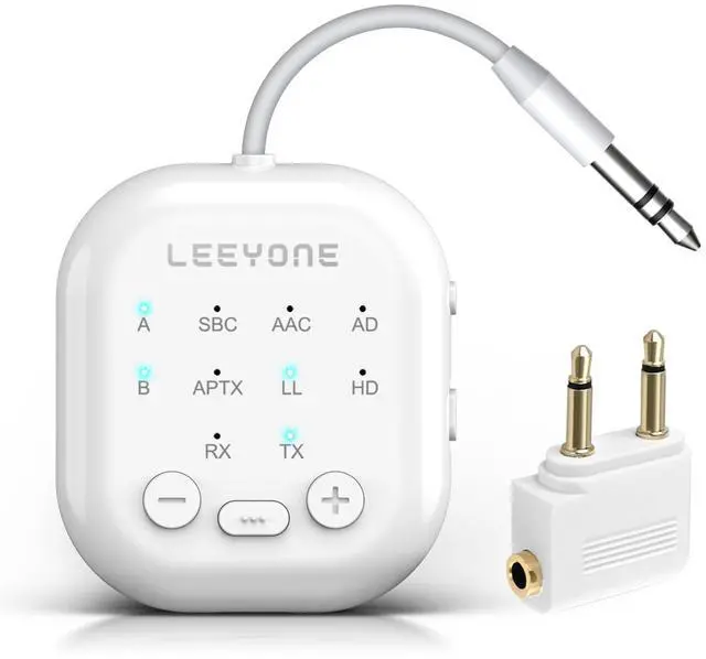 Main image of Bluetooth 5.4 Transmitter Receiver, 2-in-1 Wireless Transmitter for Airplane, TV, PC, Switch, Low Latency, Support Dual Pairing for AirPods/Headphones, Bluetooth Receiver for Car/Home Stereo