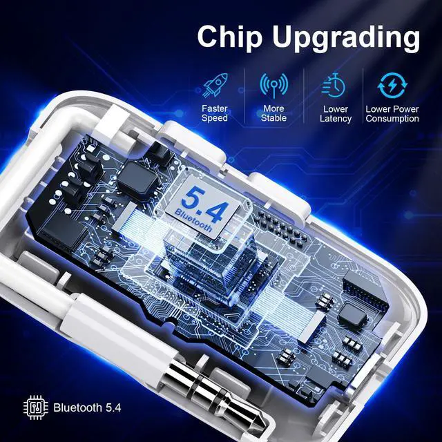 Alt view image 4 of 7 - Premium Bluetooth 5.4 Transmitter, Airplane Wireless Adapter, Supports 2 AirPods/Headphones, Bluetooth Transmitter for TV, Airplane, Gym, with aptX Adaptive & Low Latency