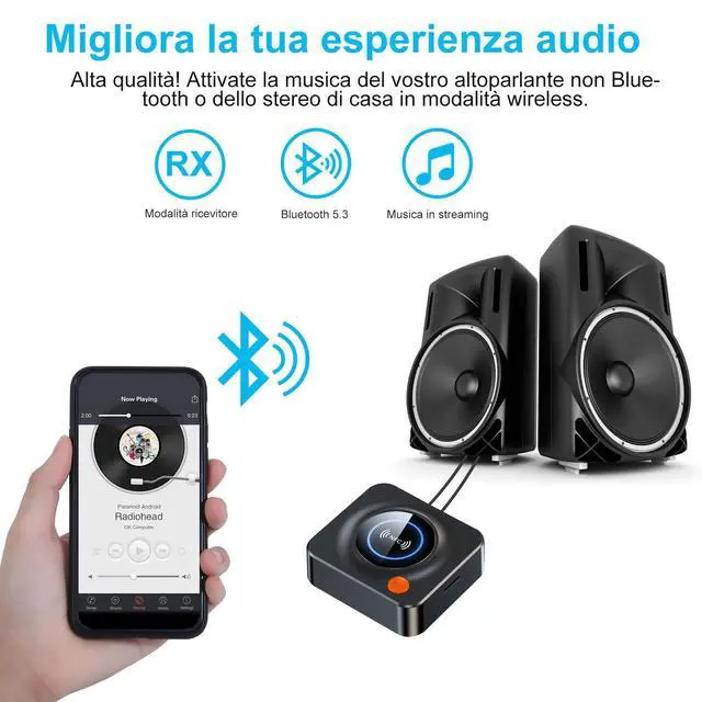 Alt view image 3 of 6 - eppfun Bluetooth 5.3 Receiver for Home Stereo, with NFC, TF Card Slot, 3.5mm AUX/RCA, Wireless Audio Adapter Low Latency for Home Music Streaming Stereo System