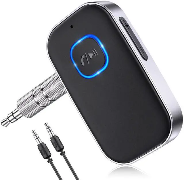 Main image of COMSOON Bluetooth Receiver for Car, Noise Cancelling 3.5mm AUX Bluetooth Car Adapter, Wireless Audio Receiver for Home Stereo/Wired Headphones, Hands-Free Call, 16H Battery Life - Black+Silver