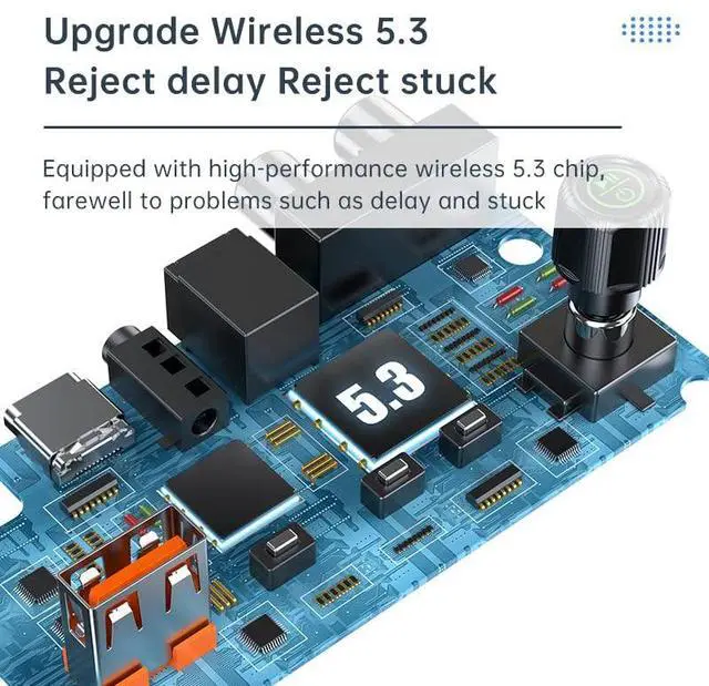 Alt view image 4 of 7 - VR-robot Bluetooth 5.3 Receiver, RCA Bluetooth Adapter for Home Stereo, Support Optical AUX 3.5mm, RCA Bluetooth Receiver Adapter for Stereo Speakers, Home Music Streaming Stereo System