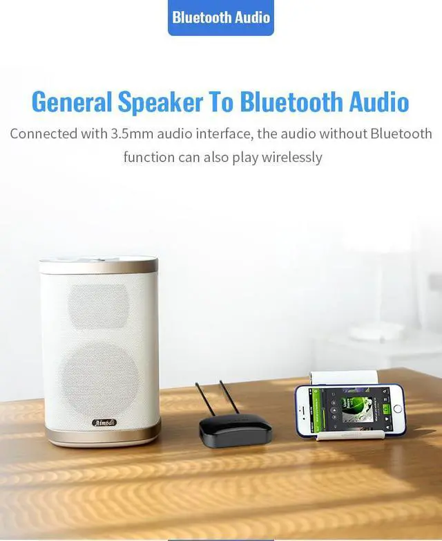 Alt view image 6 of 7 - Bluetooth 5.0 Receiver for Home Stereo Adapter for HiFi Music Streaming, Wired Speakers, NFC Connectionwith AUX 3.5mm/RCA, Long Range,Low Latency and HD Audio