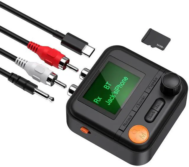 Main image of JXTZ Bluetooth 5.2 Transmitter Receiver, HiFi Bluetooth Audio Adapter with Display, Wireless Audio Adapter for Music Streaming Sound System, Headphones, TV, Support TF Card/RCA/3.5mm AUX Output