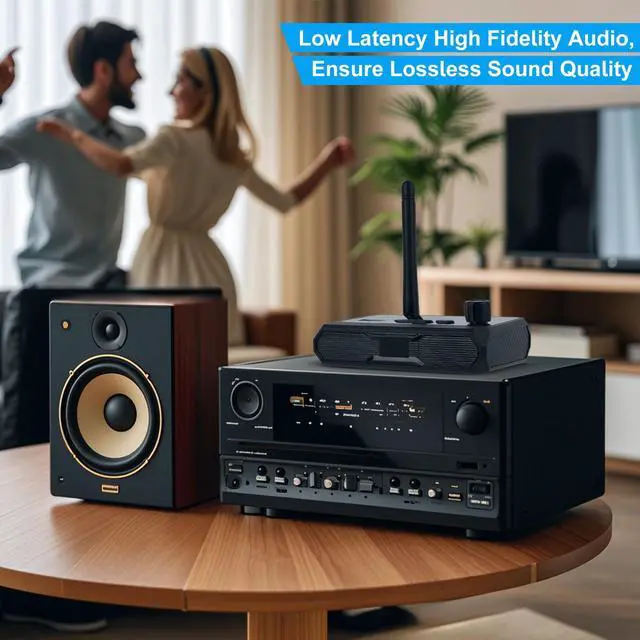 Alt view image 4 of 7 - Bluetooth 5.3 Receiver for Home Stereo, RCA Bluetooth Adapter, Optical AUX 3.5mm Low Latency HD Music Audio, RCA Adapter for Speakers Home Music Streaming Stereo System, AUX/USB