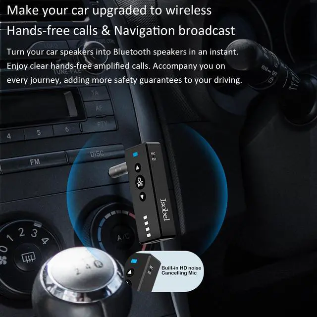 Alt view image 3 of 7 - Isobel Bluetooth 5.4 Transmitter Receiver, 3 in 1 Portable Wireless Bluetooth Audio Adapter to Any 3.5mm AUX Jack for TV PC Car Airplanes Boats Home Stereo Gym with Micphone, TF Card Fast Playback MP3