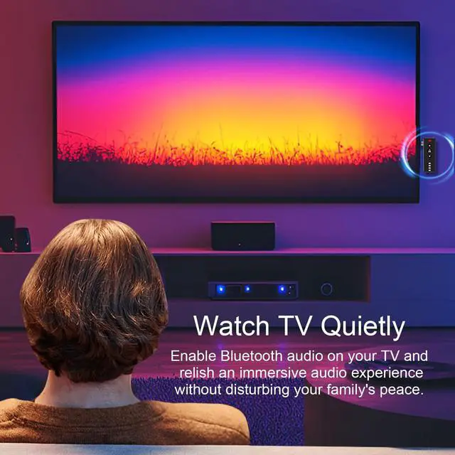 Alt view image 5 of 7 - Isobel Bluetooth 5.4 Transmitter Receiver, 3 in 1 Portable Wireless Bluetooth Audio Adapter to Any 3.5mm AUX Jack for TV PC Car Airplanes Boats Home Stereo Gym with Micphone, TF Card Fast Playback MP3