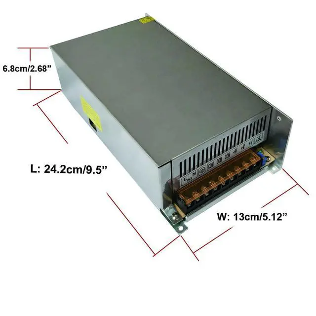 Alt view image 3 of 4 - AC 110V/220V to DC 12V 50A 600W Universal Regulated Switching Power Supply Adapter Transformer Driver Converter for LED Strip Light, Security Camera System, Computer Project