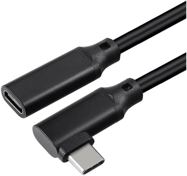 Main image of USB Type C Male to Female Adapter,USB-C USB 3.1 Type-C Right & Left Angled 90 Degree 4K@60Hz UHD with Audio/5A/10Gbps Extension Cable Laptop & Tablet & Cell Phone - 8inch,Black
