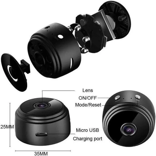 Alt view image 2 of 6 - A9 Mini Hidden Camera Wireless Wifi IP Home Security 1080P HD Night Vision DVR