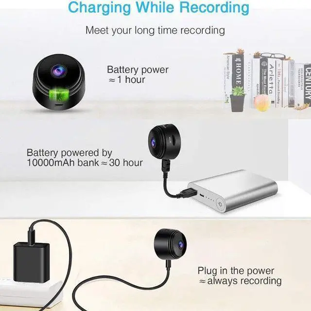 Alt view image 6 of 6 - A9 Mini Hidden Camera Wireless Wifi IP Home Security 1080P HD Night Vision DVR