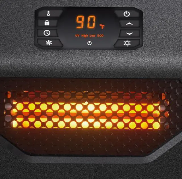 Alt view image 4 of 5 - Space Heater for Indoor Use, 1500W Electric Infrared Heater with Thermostat, Portable Space Heater with UVC Air Purification and Remote Control for Office Bedroom