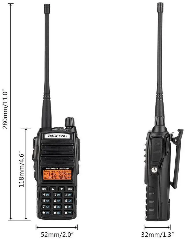 Alt view image 2 of 7 - UV82 Dual Band Dual Standby Dual Display 5W Handheld Two Way Radio Walkie Talkie Black