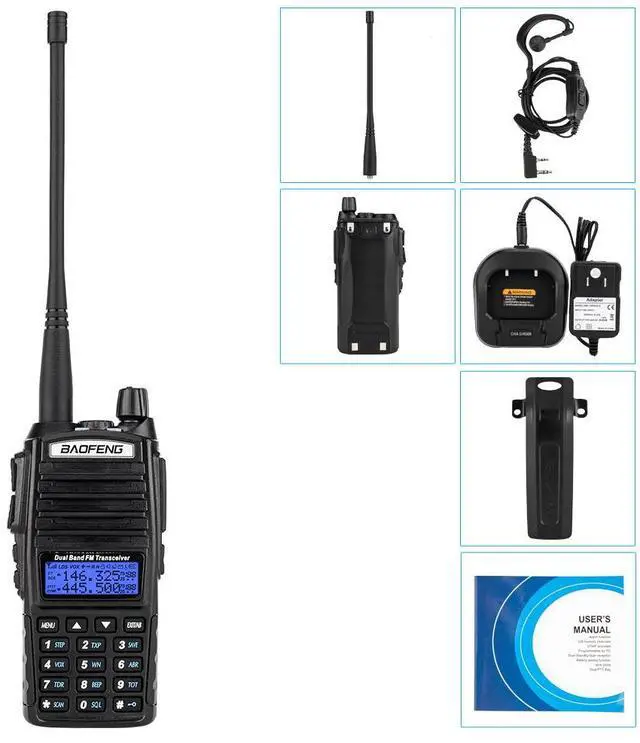 Main image of UV82 Dual Band Dual Standby Dual Display 5W Handheld Two Way Radio Walkie Talkie Black