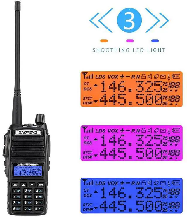 Alt view image 6 of 7 - UV82 Dual Band Dual Standby Dual Display 5W Handheld Two Way Radio Walkie Talkie Black