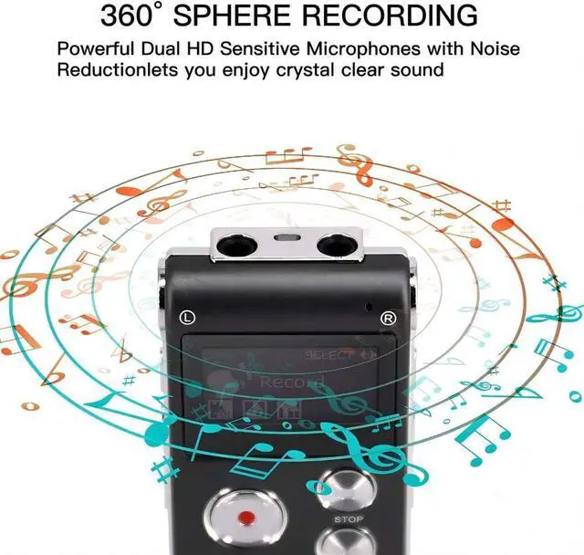 Alt view image 6 of 7 - Digital Voice Recorder Dictaphone Audio Sound Recorder Mini Small Spy Lecture
