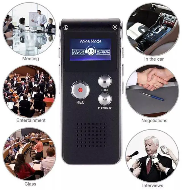 Alt view image 5 of 7 - Digital Voice Recorder Dictaphone Audio Sound Recorder Mini Small Spy Lecture