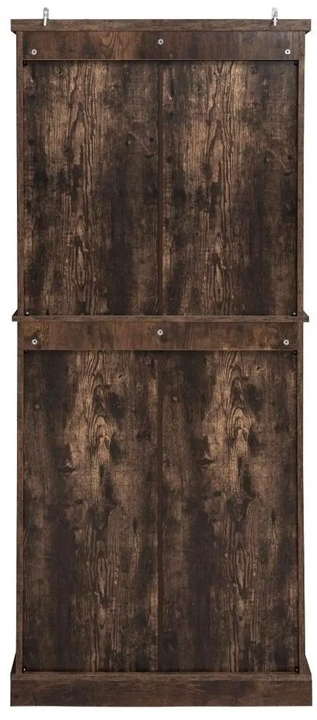 Alt view image 7 of 7 - 72in 4 Door Cabinet with 1 Drawer, with 4 Adjustable Inner Shelves, Storage Cabinet