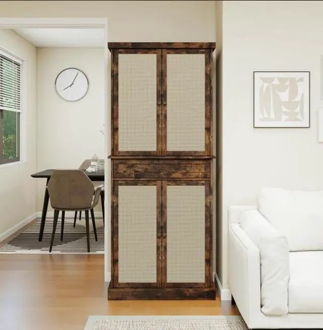 Main image of 72in 4 Door Cabinet with 1 Drawer, with 4 Adjustable Inner Shelves, Storage Cabinet