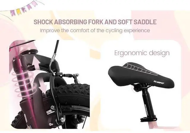 Alt view image 6 of 7 - 20 inch Children's Bicycle, Shock Absorbing Front Fork, 21 - Speed, V - brakes, Mountain Tire, Boys and Girls Kids Bike for Outdoor Adventure