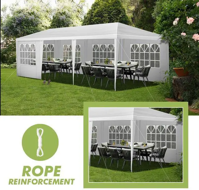Alt view image 5 of 7 - 10*30FT Wedding Tent with 5 Removable Sidewalls,Outdoor Use for Party,Wedding,Marketplace