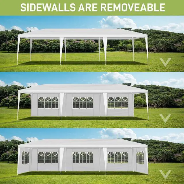 Alt view image 2 of 7 - 10*30FT Wedding Tent with 5 Removable Sidewalls,Outdoor Use for Party,Wedding,Marketplace