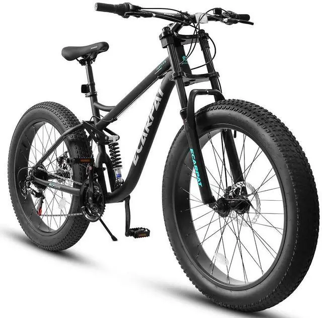 Main image of 26 inch Mountain Bike,Full-Suspension 21 Speeds Drivetrain with Disc-Brake MTB Bicycle, 26*4" Fat tire Bike for Men