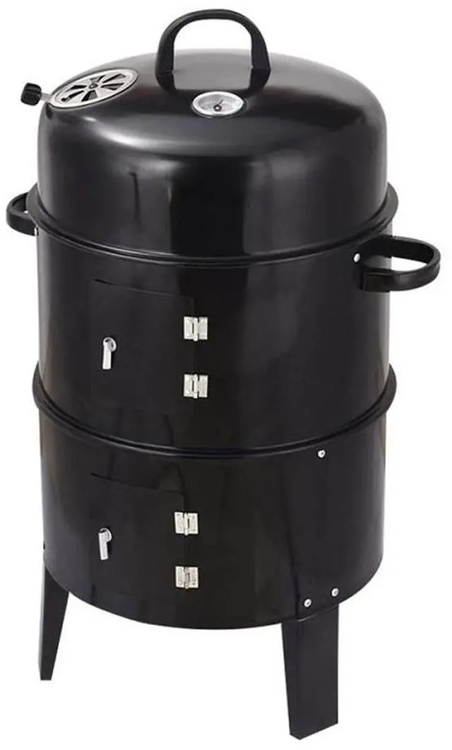 Main image of Outdoor double-layer grill, charcoal wood fired braising and smoking stove