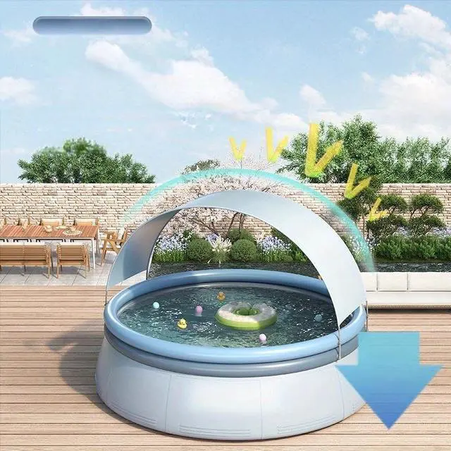 Alt view image 6 of 6 - 118.11in*25.98in outdoor inflatable swimming pool