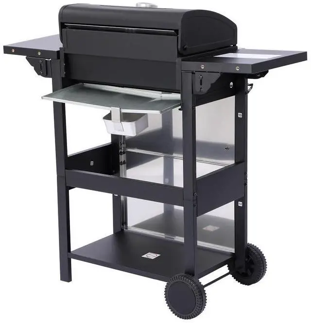 Alt view image 5 of 7 - 3-Burner Propane Gas BBQ Grill, 25650BTU Output With Wire Enamel Cooking Grids For Outdoor Barbecue, Foldable Side Table, Stainless Steel