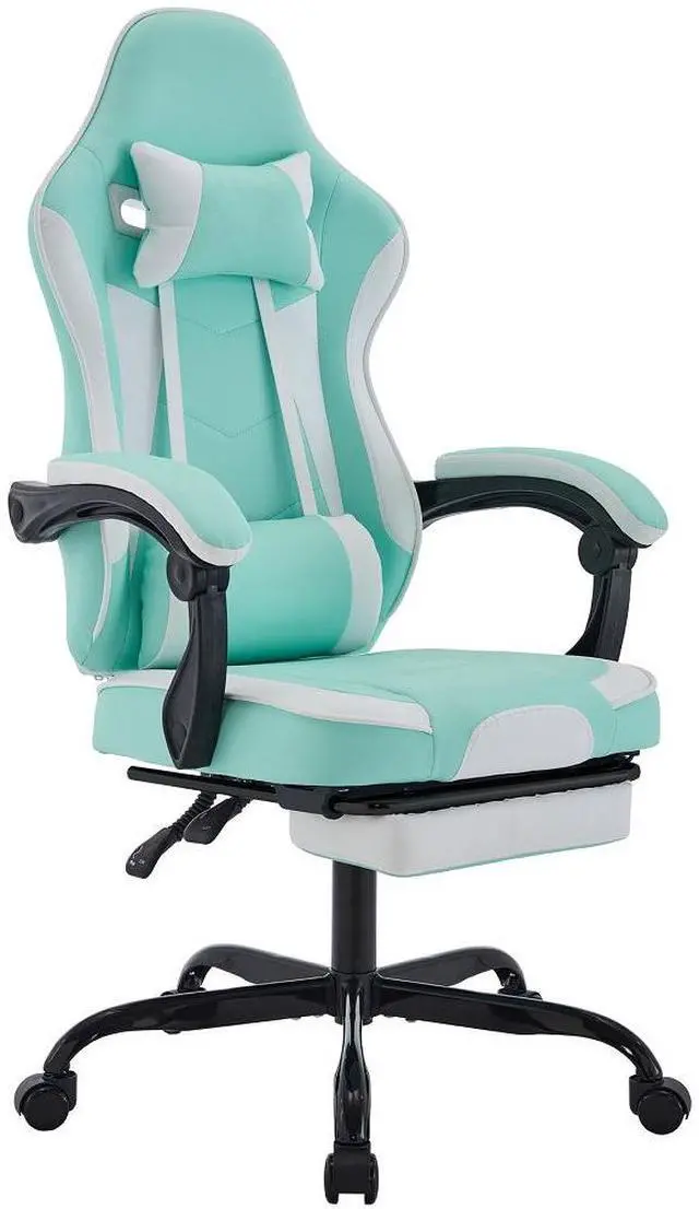Main image of Gaming Chair, Ergonomic Computer Chair with Footrest and Massage Lumbar Support, Height Adjustable Swivel Video Game Chair for Adults, 300lb Max, Green