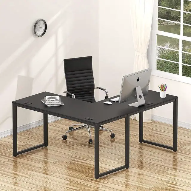 Alt view image 2 of 7 - Artwork L-Shaped Desk, 24" Deep - Black