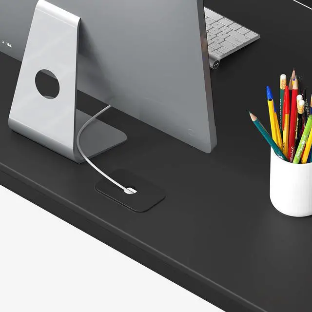 Alt view image 5 of 7 - Artwork L-Shaped Desk, 24" Deep - Black