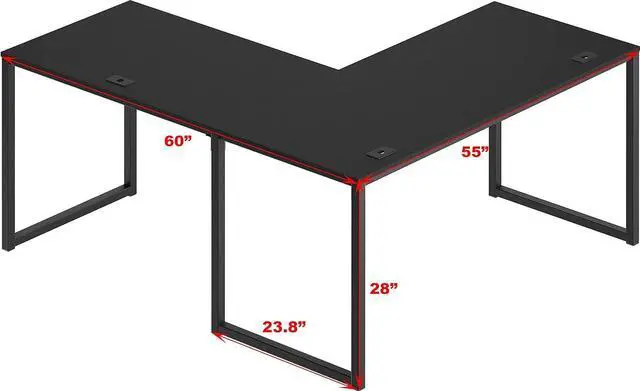 Alt view image 7 of 7 - Artwork L-Shaped Desk, 24" Deep - Black