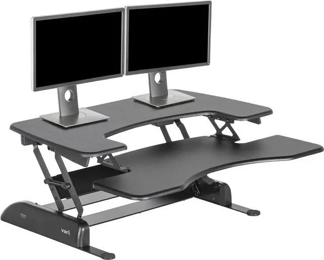 Main image of Vari VariDesk Pro Plus 36 - Adjustable Desk Converter with 11 Height Settings - Laptop Sit Stand Desk Riser for Table Tops and Home Office- Fully Assembled with Spring Loaded Lift- Black