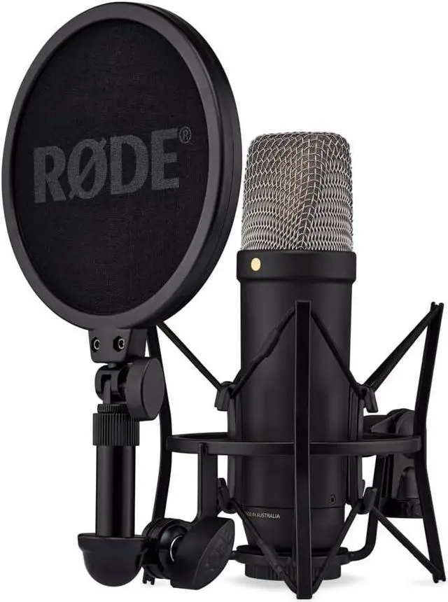 Main image of NT1 5th Generation Large-diaphragm Studio Condenser Microphone with XLR and USB Outputs, Shock Mount and Pop Filter for Music Production, Vocal Recording and Podcasting (Black)