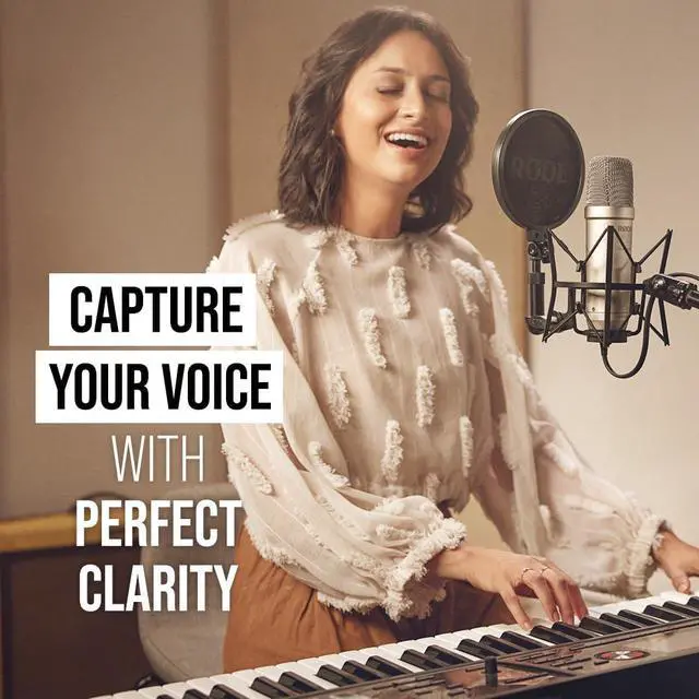 Alt view image 3 of 7 - NT1 5th Generation Large-diaphragm Studio Condenser Microphone with XLR and USB Outputs, Shock Mount and Pop Filter for Music Production, Vocal Recording and Podcasting (Black)