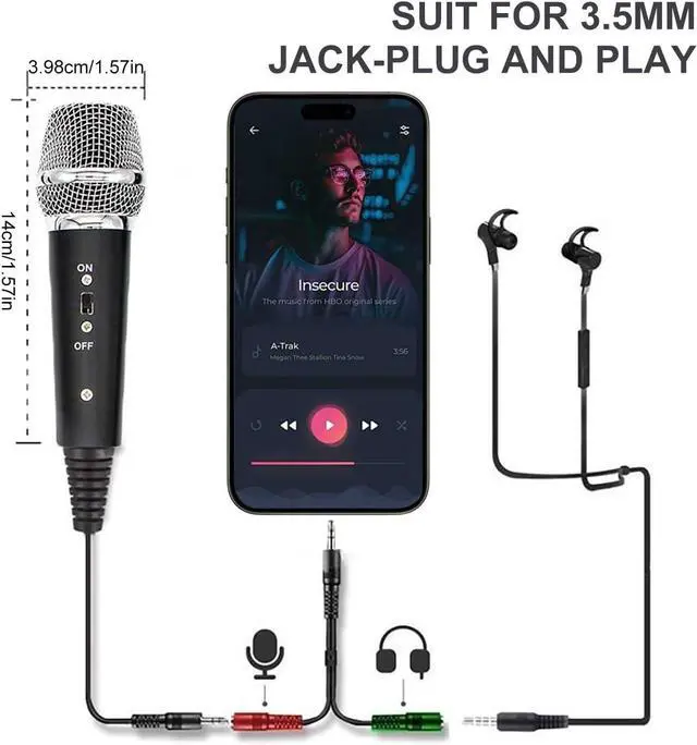 Alt view image 3 of 6 - Condenser Recording Microphone, 3.5mm Plug Mic for PC, Broadcast Microphone for Singing, Gaming, Computer, Desktop, Laptop, MAC Windows, Online Chatting, Podcast, Skype, YouTube