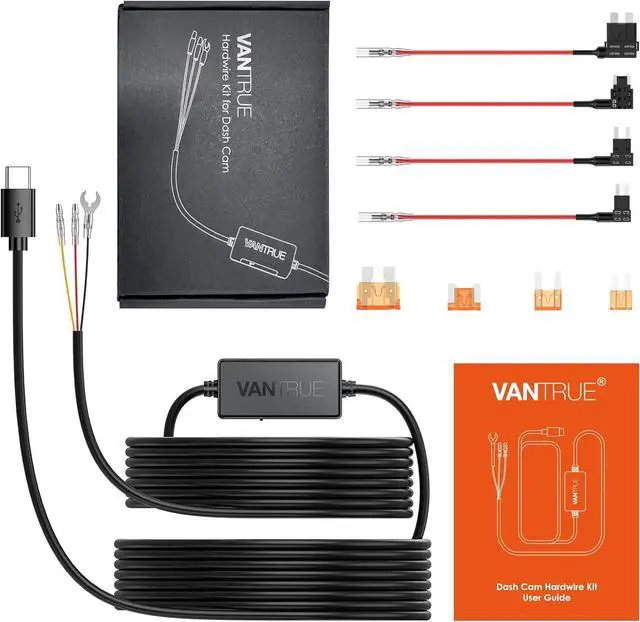 Alt view image 6 of 6 - Vantrue 11.5ft Type C USB 12V 24V to 5V Dash Cam Hardwire Kit with Add a Circuit Fuses, Low Voltage Protection for N4, N4 Pro, N5,N2 Pro(2023),E1,E1 Lite,E2,E3,S1 Pro,S2-2CH, S2-3CH, N2S, N1 Pro(2023)
