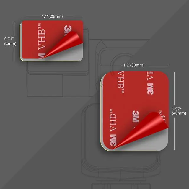 Alt view image 4 of 6 - 3M VHB Double-Sided Sticker Adhesive Pad and Car Windshield Electrostatic Film for Mounting Dash Cam